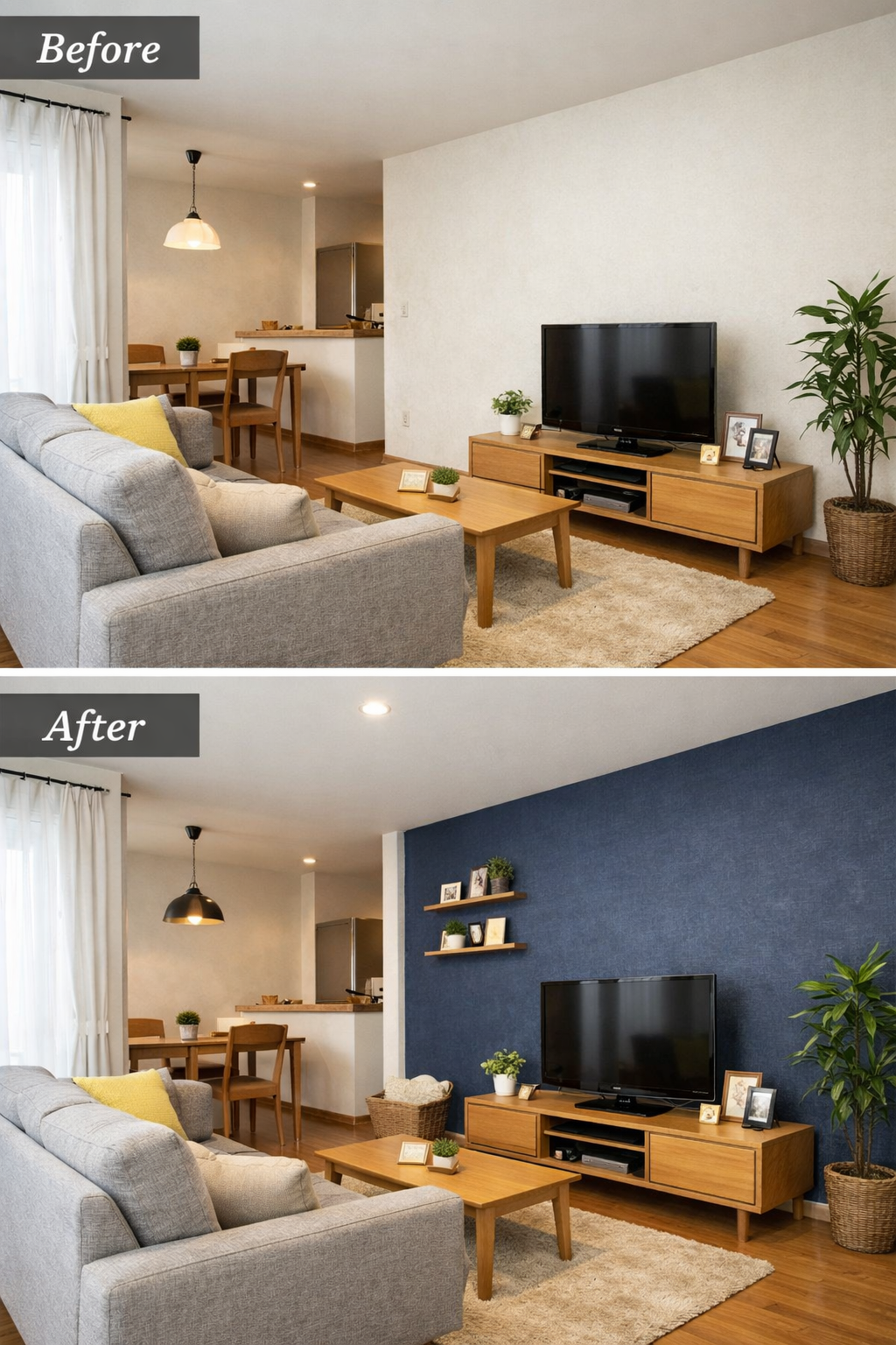 壁紙を張り替えるだけでも印象が明るくなりますよ